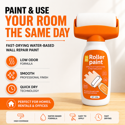 Wall Repair Roller Paint | Covers Stains, Wall Marks in Minutes My Store