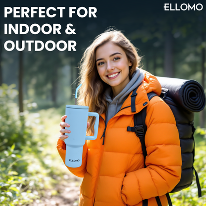 Ellomo 1200ml Tumbler Fits Most Car Cup Holders for Travel and Commute